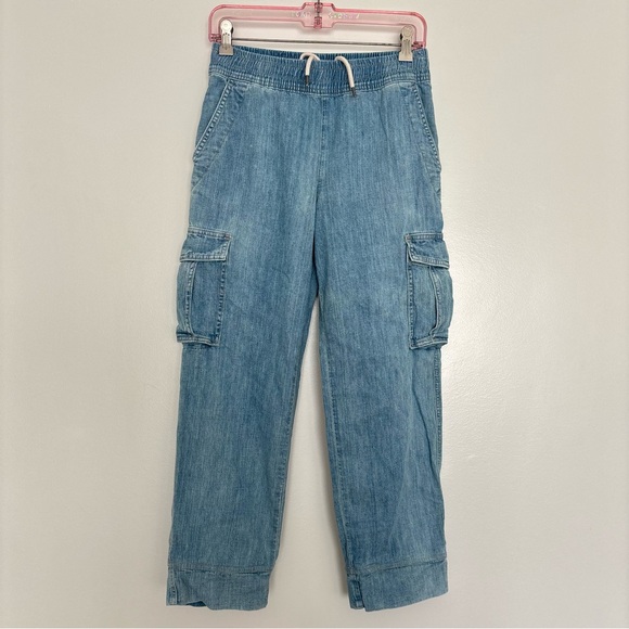 JAMES PERSE Washed Denim Cargo Pant Blue Jeans - Bleach Wash Size 0 (XS) - Picture 5 of 16